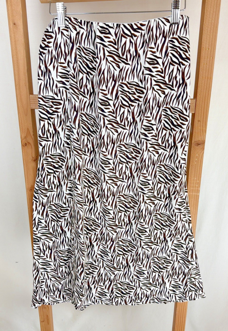 NWT Loveriche Multicolored Elastic Waist w/Zip Slit 18" Midi Skirt #0930 Size S